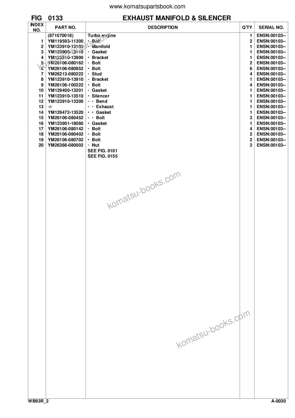Komatsu wb93r-2 s/n 93f20001-up Parts catalog cover Page 9 Komatsu wb93r-2 s/n 93f20001-up Parts catalog cover Page 9
