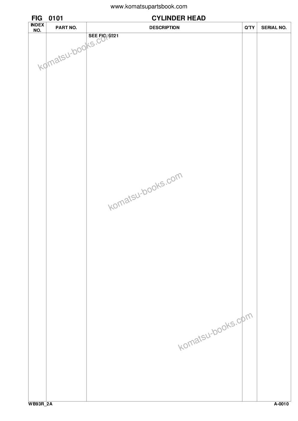 Komatsu wb93r-2 s/n 93f21638-up Ersatzteilkatalog Titelseite Seite 5