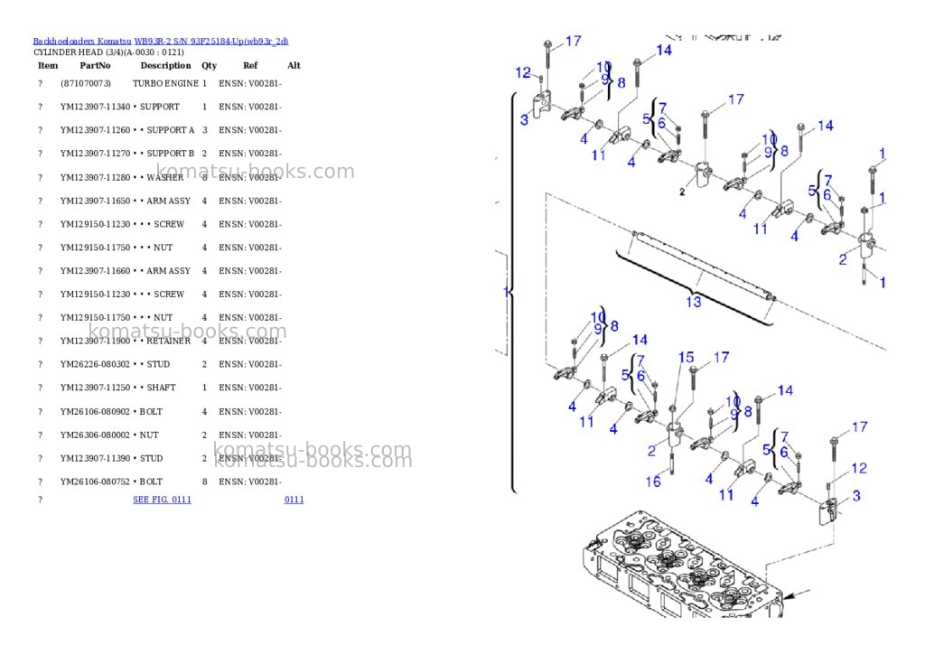Komatsu wb93r-2 s/n 93f25184-up Parts catalog cover Page 2 Komatsu wb93r-2 s/n 93f25184-up Parts catalog cover Page 2