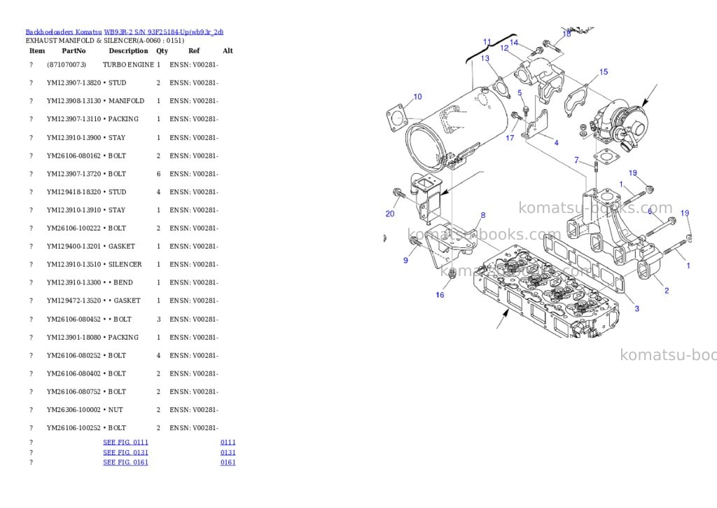 Komatsu wb93r-2 s/n 93f25184-up Parts catalog cover Page 5 Komatsu wb93r-2 s/n 93f25184-up Parts catalog cover Page 5