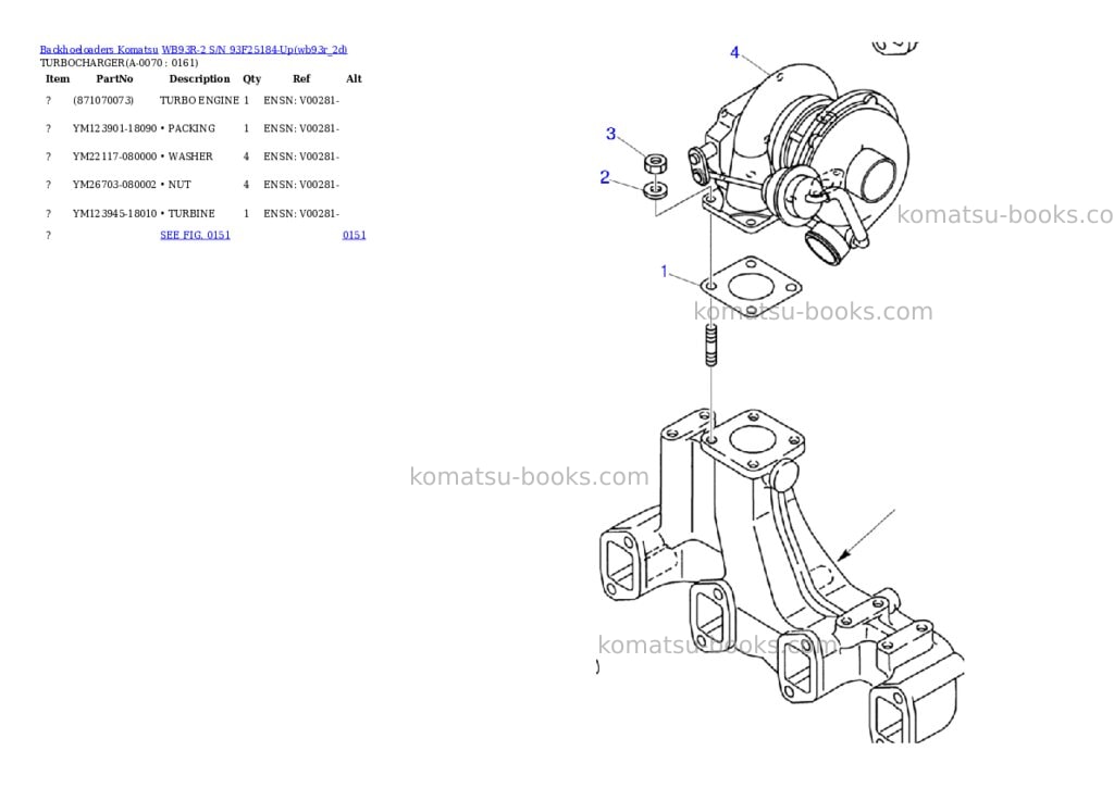 Komatsu wb93r-2 s/n 93f25184-up Parts catalog cover Page 6 Komatsu wb93r-2 s/n 93f25184-up Parts catalog cover Page 6