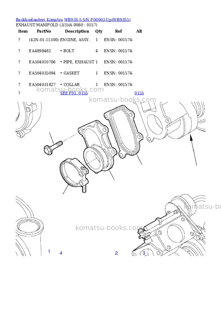 Komatsu wb93s-5 s/n f50003-up Parts catalog cover Page 7 Komatsu wb93s-5 s/n f50003-up Parts catalog cover Page 7