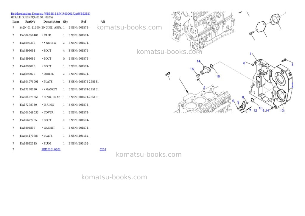 Komatsu wb93s-5 s/n f50003-up Parts catalog cover Page 9 Komatsu wb93s-5 s/n f50003-up Parts catalog cover Page 9