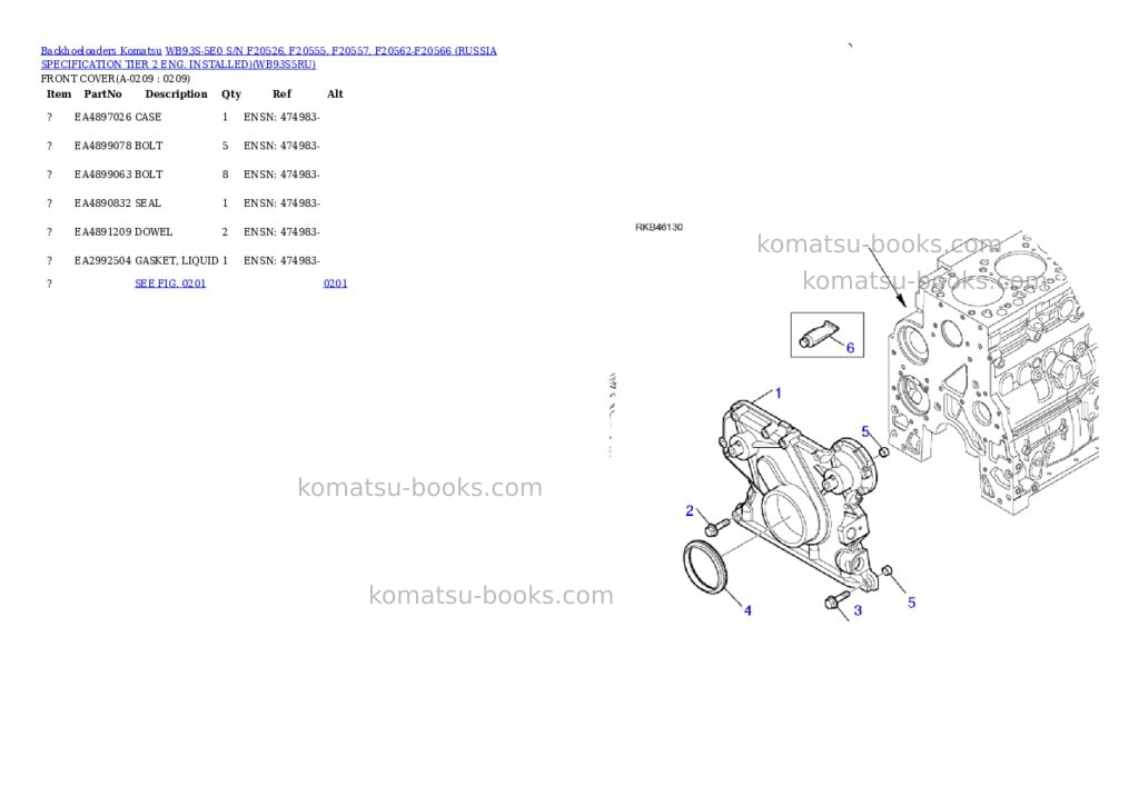 Komatsu wb93s-5e0 s/n f20526- up russia tier 2 eng. installed Parts catalog cover Page 10 Komatsu wb93s-5e0 s/n f20526- up russia tier 2 eng. installed Parts catalog cover Page 10
