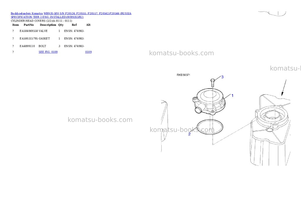 Komatsu wb93s-5e0 s/n f20526- up russia tier 2 eng. installed Parts catalog cover Page 3 Komatsu wb93s-5e0 s/n f20526- up russia tier 2 eng. installed Parts catalog cover Page 3