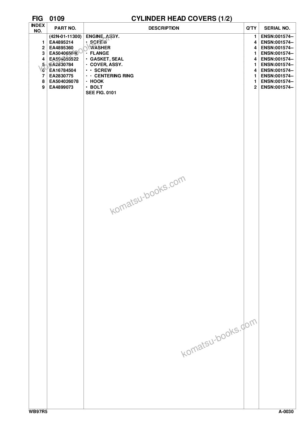 Komatsu WB97R-5 S/N F50003-Up Parts catalog cover Page 8 Komatsu WB97R-5 S/N F50003-Up Parts catalog cover Page 8
