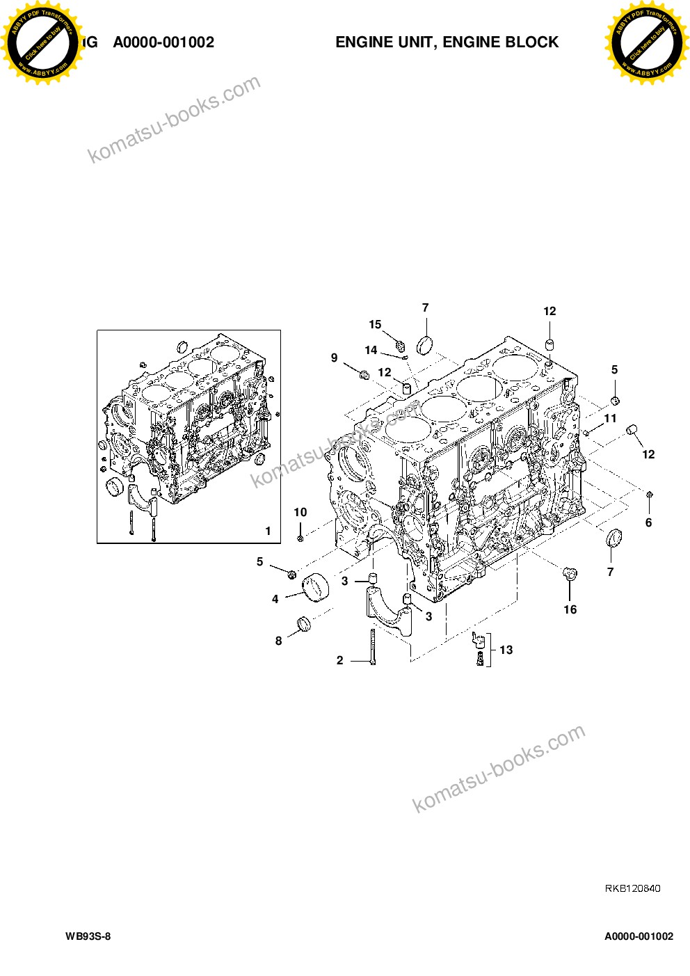 Komatsu WB97R-5E0 S/N F80211 - UP Catálogo de piezas cover Page 6