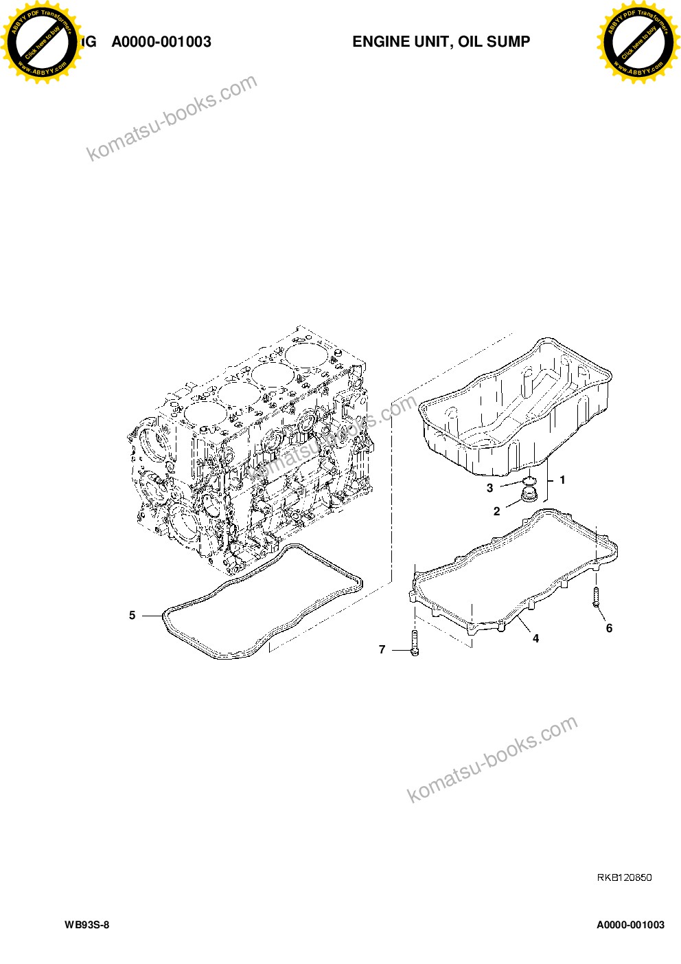 Komatsu WB97R-5E0 S/N F80211 - UP Catálogo de piezas cover Page 8