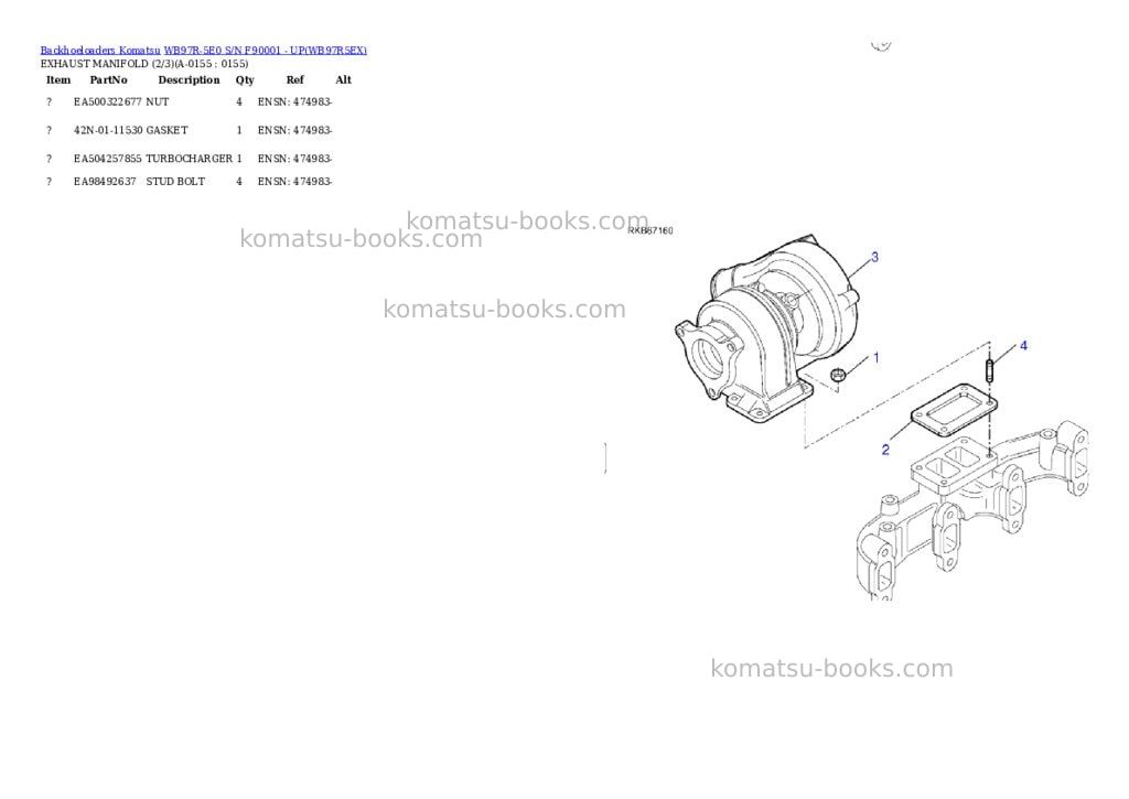 Komatsu WB97R-5E0 S/N F90001 - UP Parts catalog cover Page 6