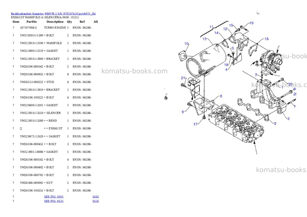 Komatsu wb97r-2 s/n 97f20743-up Parts catalog cover Page 2 Komatsu wb97r-2 s/n 97f20743-up Parts catalog cover Page 2