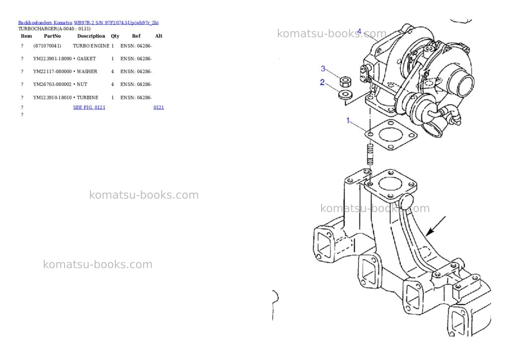 Komatsu wb97r-2 s/n 97f20743-up Parts catalog cover Page 3 Komatsu wb97r-2 s/n 97f20743-up Parts catalog cover Page 3