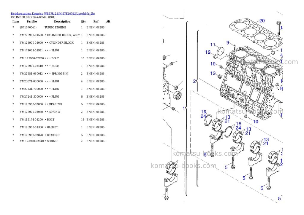 Komatsu wb97r-2 s/n 97f20743-up Parts catalog cover Page 4 Komatsu wb97r-2 s/n 97f20743-up Parts catalog cover Page 4
