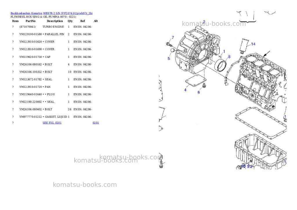 Komatsu wb97r-2 s/n 97f20743-up Parts catalog cover Page 6 Komatsu wb97r-2 s/n 97f20743-up Parts catalog cover Page 6