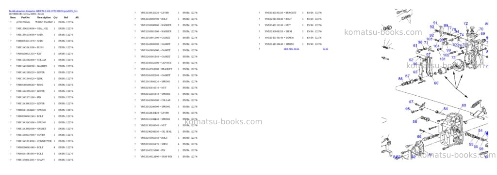 Komatsu wb97r-2 s/n 97f20887-up Parts catalog cover Komatsu wb97r-2 s/n 97f20887-up Parts catalog cover
