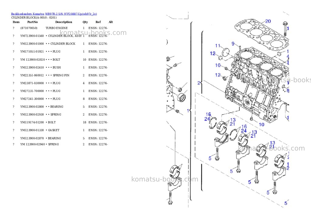 Komatsu wb97r-2 s/n 97f20887-up Parts catalog cover Page 4 Komatsu wb97r-2 s/n 97f20887-up Parts catalog cover Page 4