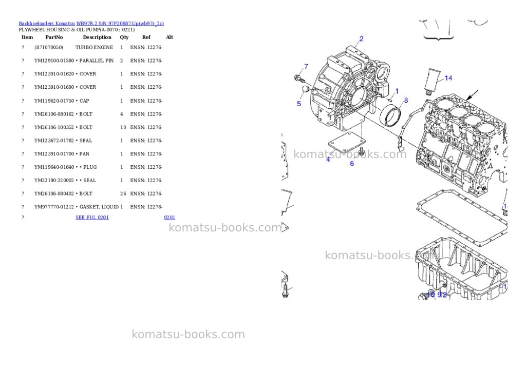 Komatsu wb97r-2 s/n 97f20887-up Parts catalog cover Page 6 Komatsu wb97r-2 s/n 97f20887-up Parts catalog cover Page 6