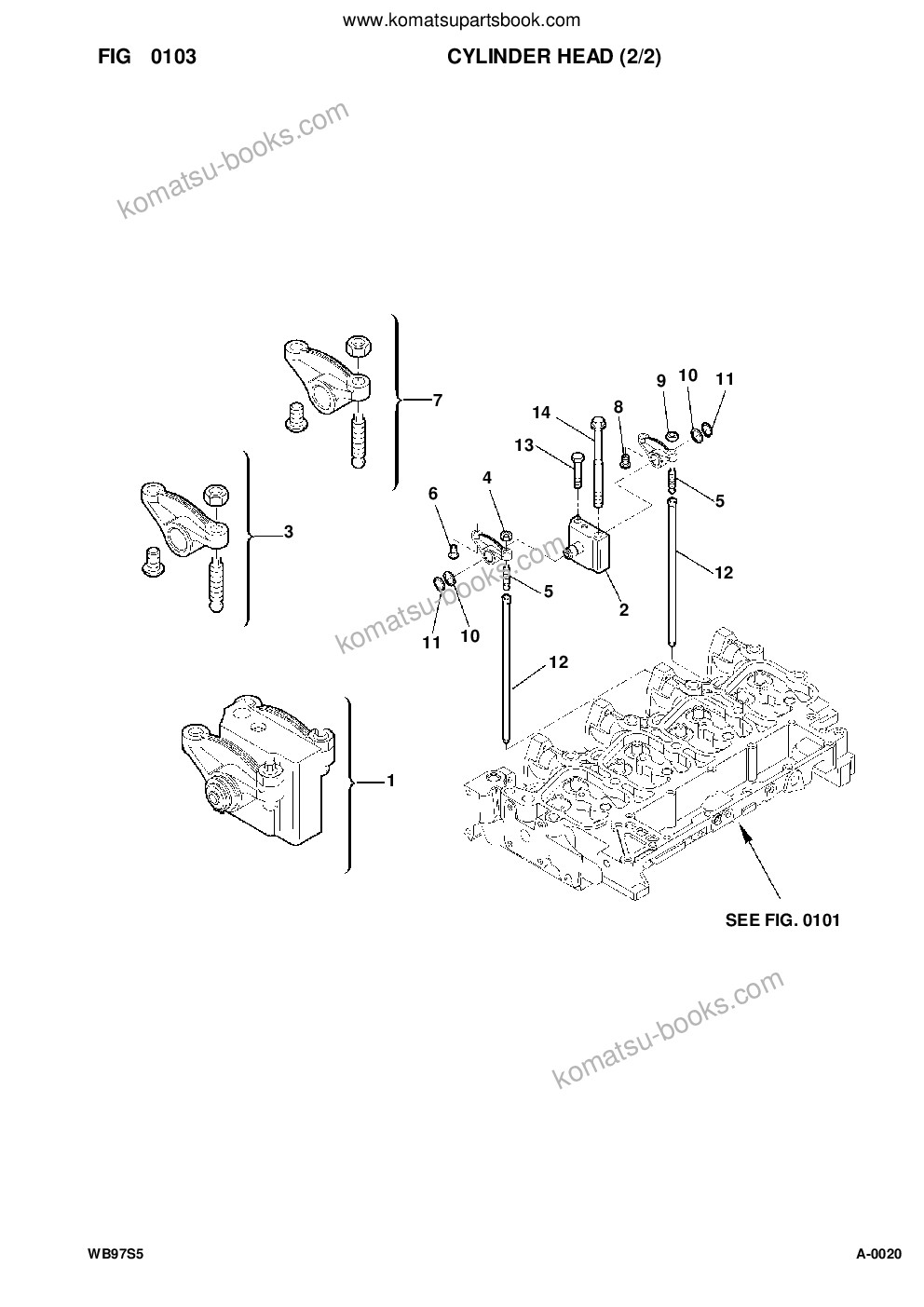 Komatsu WB97S-5 S/N F00003-Up Katalog części okładka Strona 5