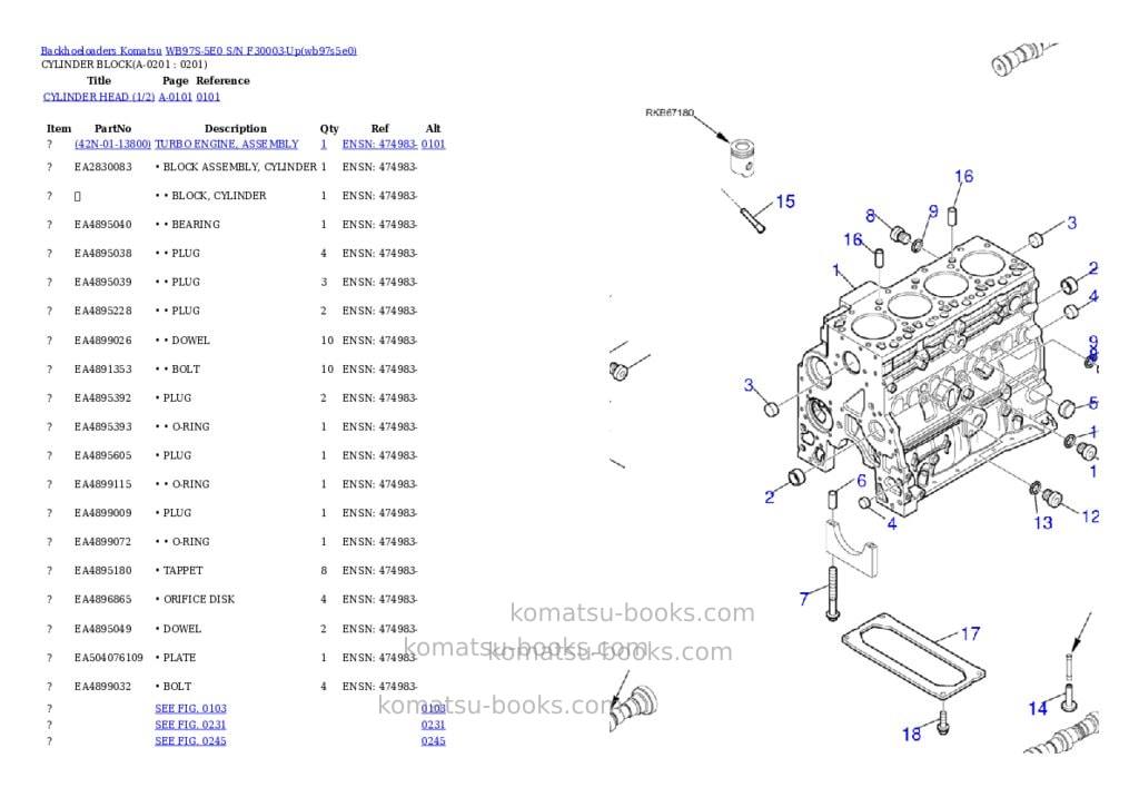 Komatsu wb97s-5e0 s/n f30003-up Parts catalog cover Page 8 Komatsu wb97s-5e0 s/n f30003-up Parts catalog cover Page 8