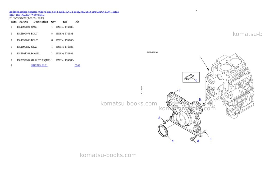 Komatsu wb97s-5e0 s/n f30541 and f30542 russia tier 2 eng. installed Parts catalog cover Page 10 Komatsu wb97s-5e0 s/n f30541 and f30542 russia tier 2 eng. installed Parts catalog cover Page 10
