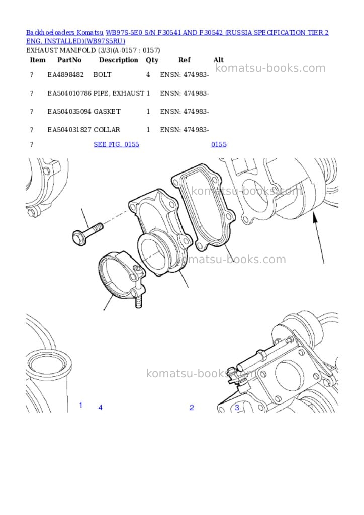 Komatsu wb97s-5e0 s/n f30541 and f30542 russia tier 2 eng. installed Parts catalog cover Page 7 Komatsu wb97s-5e0 s/n f30541 and f30542 russia tier 2 eng. installed Parts catalog cover Page 7