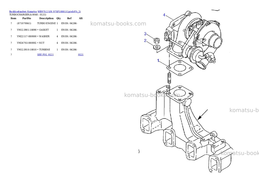 Komatsu wb97s-2 s/n 97sf10001-up Parts catalog cover Page 3 Komatsu wb97s-2 s/n 97sf10001-up Parts catalog cover Page 3