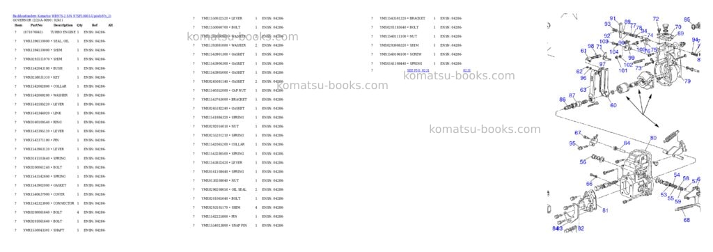 Komatsu wb97s-2 s/n 97sf10001-up Parts catalog cover Page 8 Komatsu wb97s-2 s/n 97sf10001-up Parts catalog cover Page 8