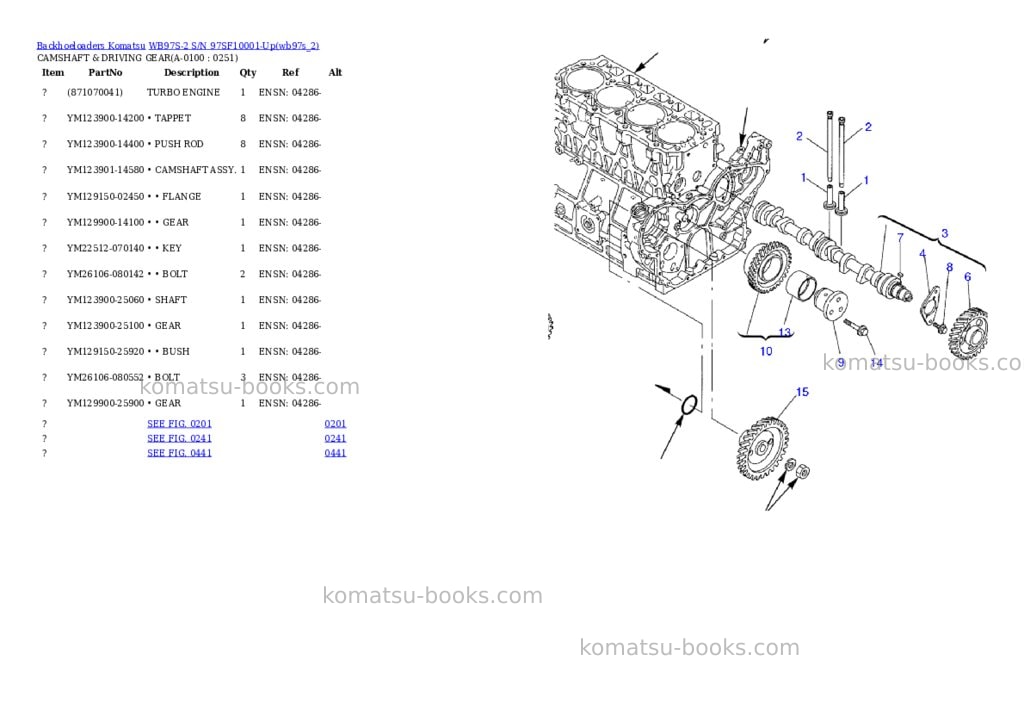 Komatsu wb97s-2 s/n 97sf10001-up Parts catalog cover Page 9 Komatsu wb97s-2 s/n 97sf10001-up Parts catalog cover Page 9