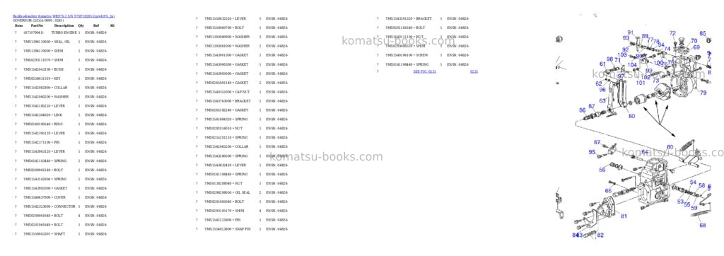 Komatsu wb97s-2 s/n 97sf10281-up Parts catalog cover Page 8 Komatsu wb97s-2 s/n 97sf10281-up Parts catalog cover Page 8