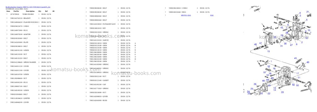 Komatsu wb97s-2 s/n 97sf10431-up Parts catalog cover Page 7