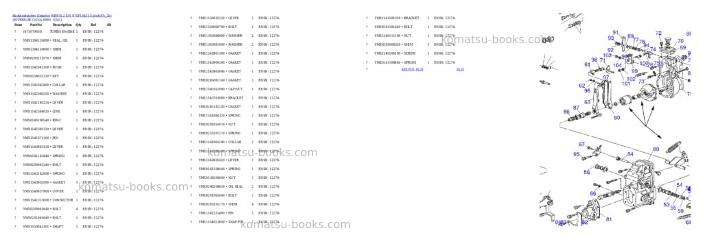 Komatsu wb97s-2 s/n 97sf10431-up Parts catalog cover Page 8