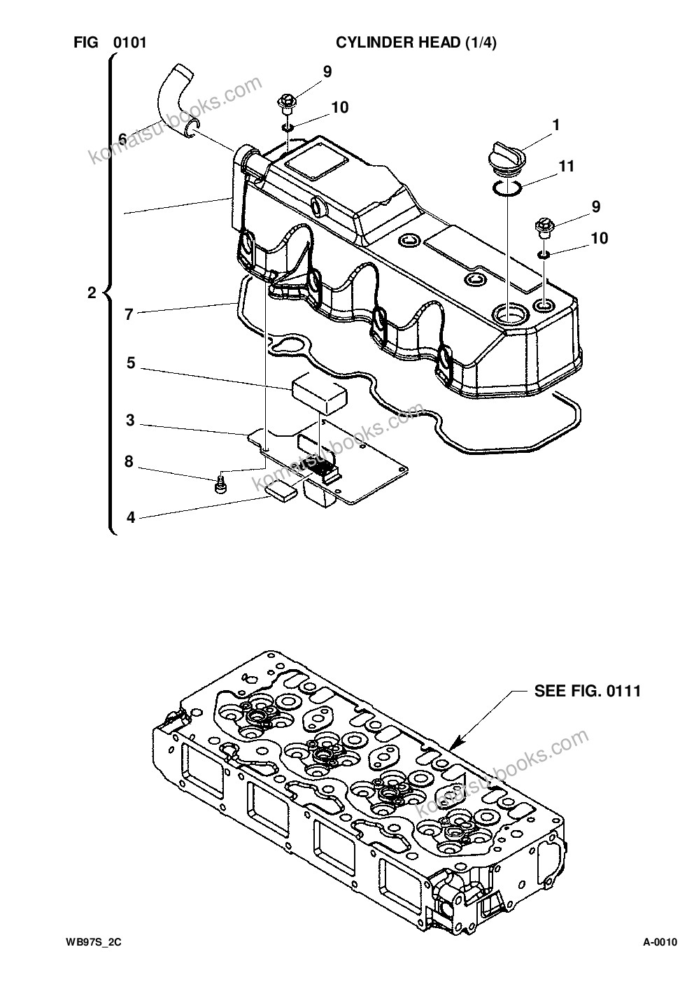 Komatsu wb97s-2 s/n 97sf11205-up Parts catalog cover Page 3