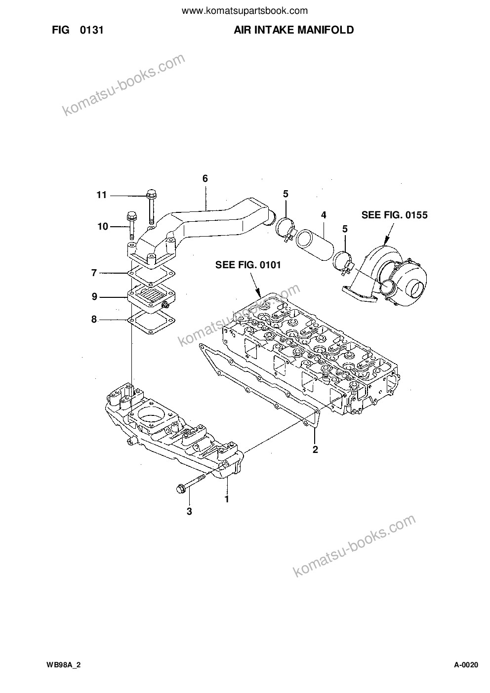 Komatsu wb98a-2 s/n wb98f20001-up Parts catalog cover Page 5