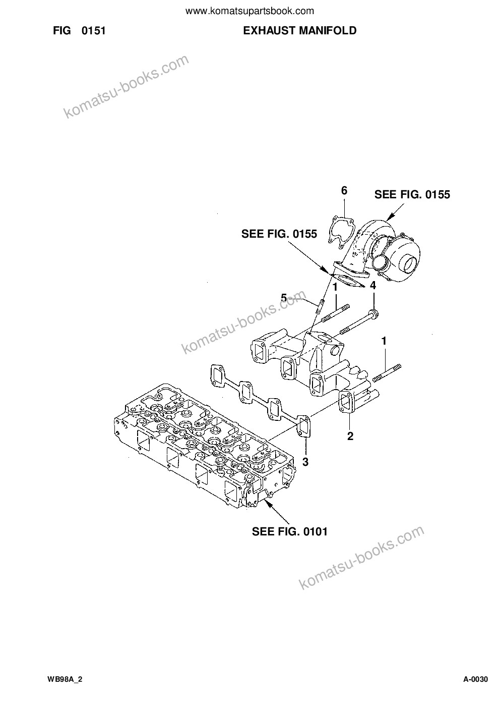 Komatsu wb98a-2 s/n wb98f20001-up Parts catalog cover Page 7