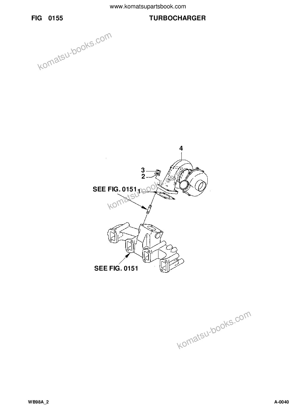 Komatsu wb98a-2 s/n wb98f20001-up Parts catalog cover Page 9
