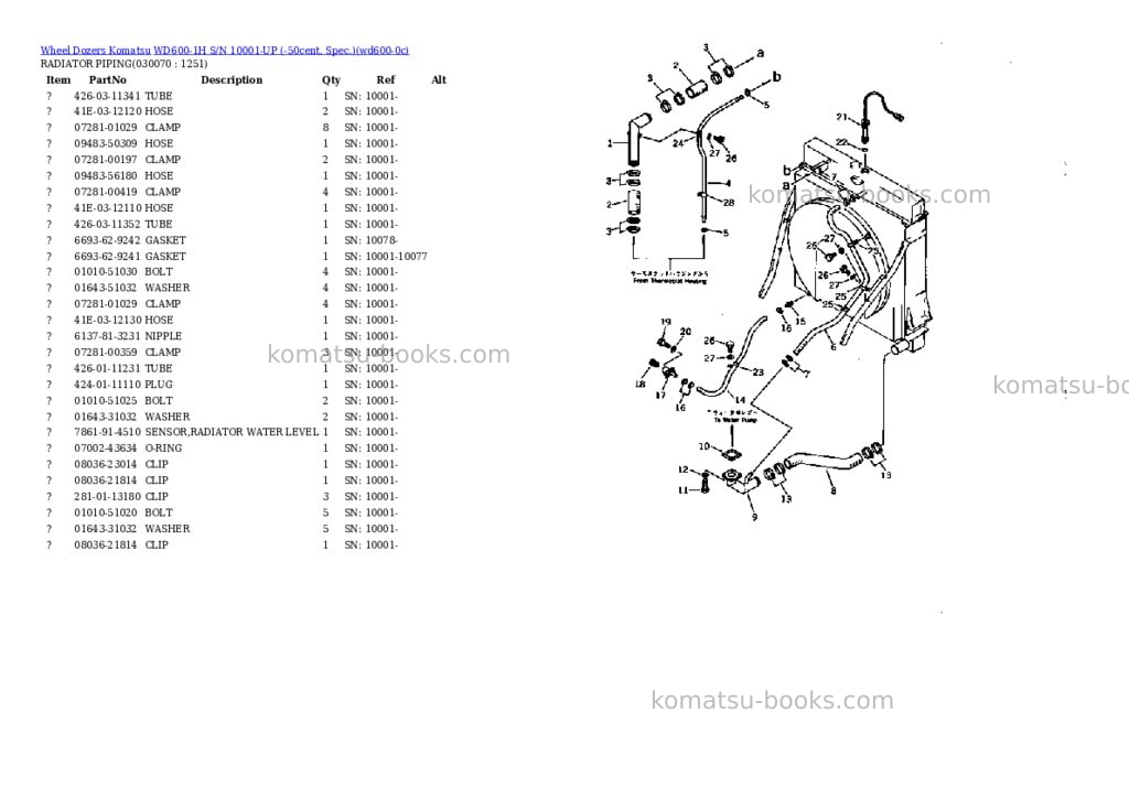 Komatsu wd600-1h s/n 10001-up -50cent. spec. Parts catalog cover Page 6