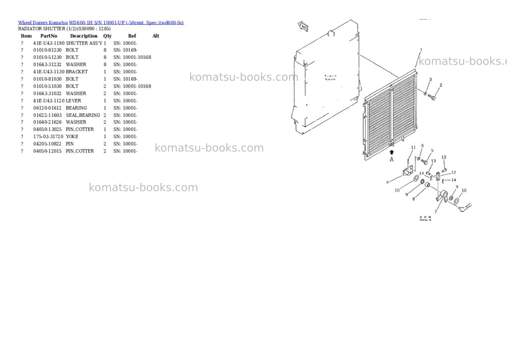 Komatsu wd600-1h s/n 10001-up -50cent. spec. Parts catalog cover Page 8