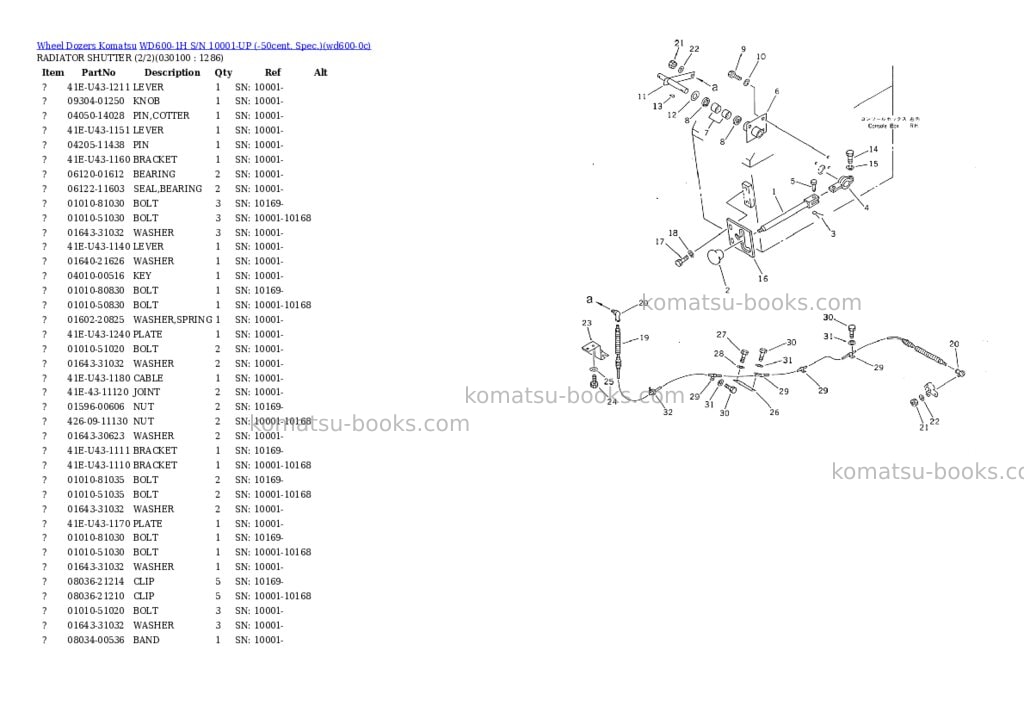 Komatsu wd600-1h s/n 10001-up -50cent. spec. Parts catalog cover Page 9