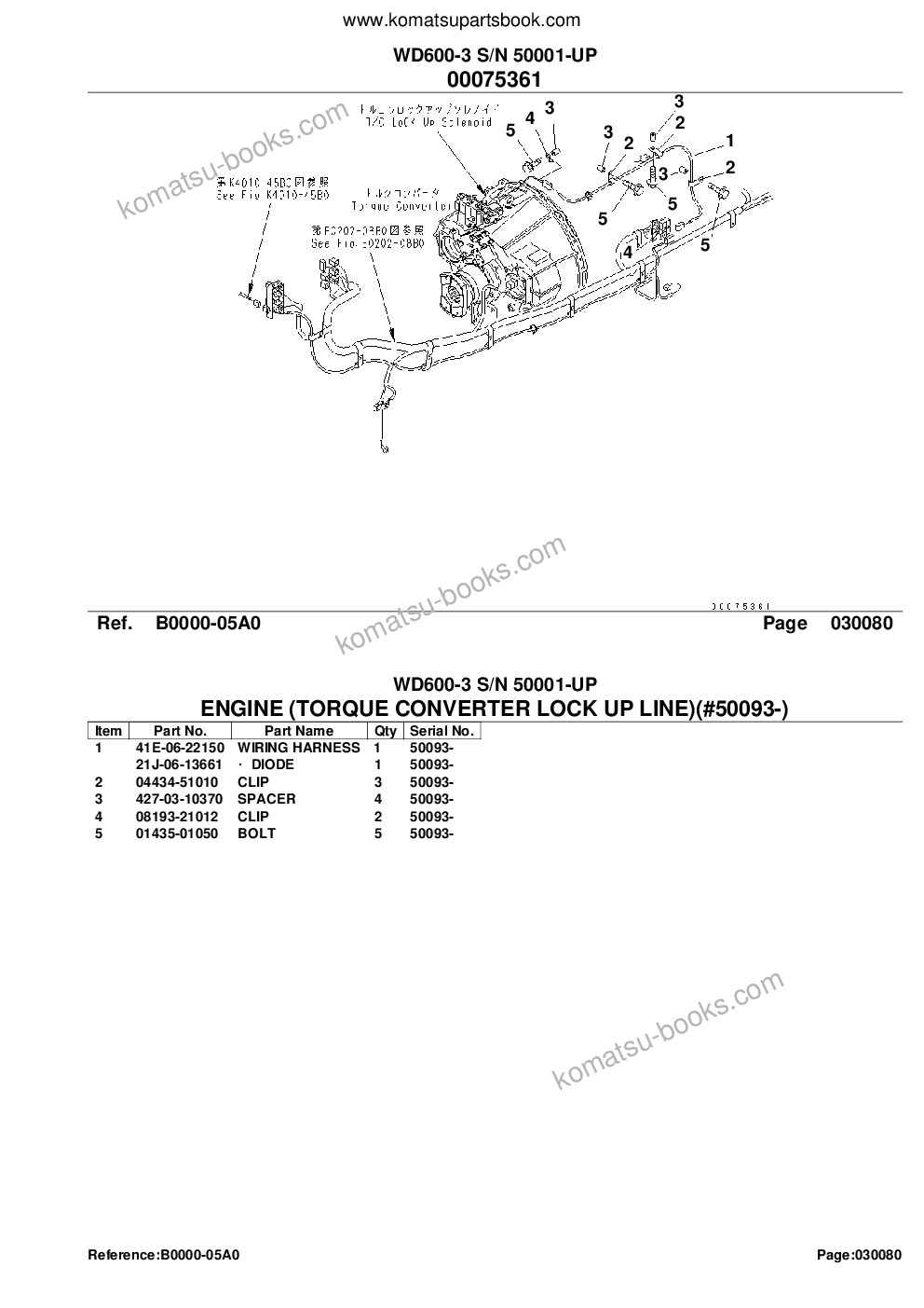 Komatsu wd600-3 s/n 50001-up Catálogo de peças capa Página 10