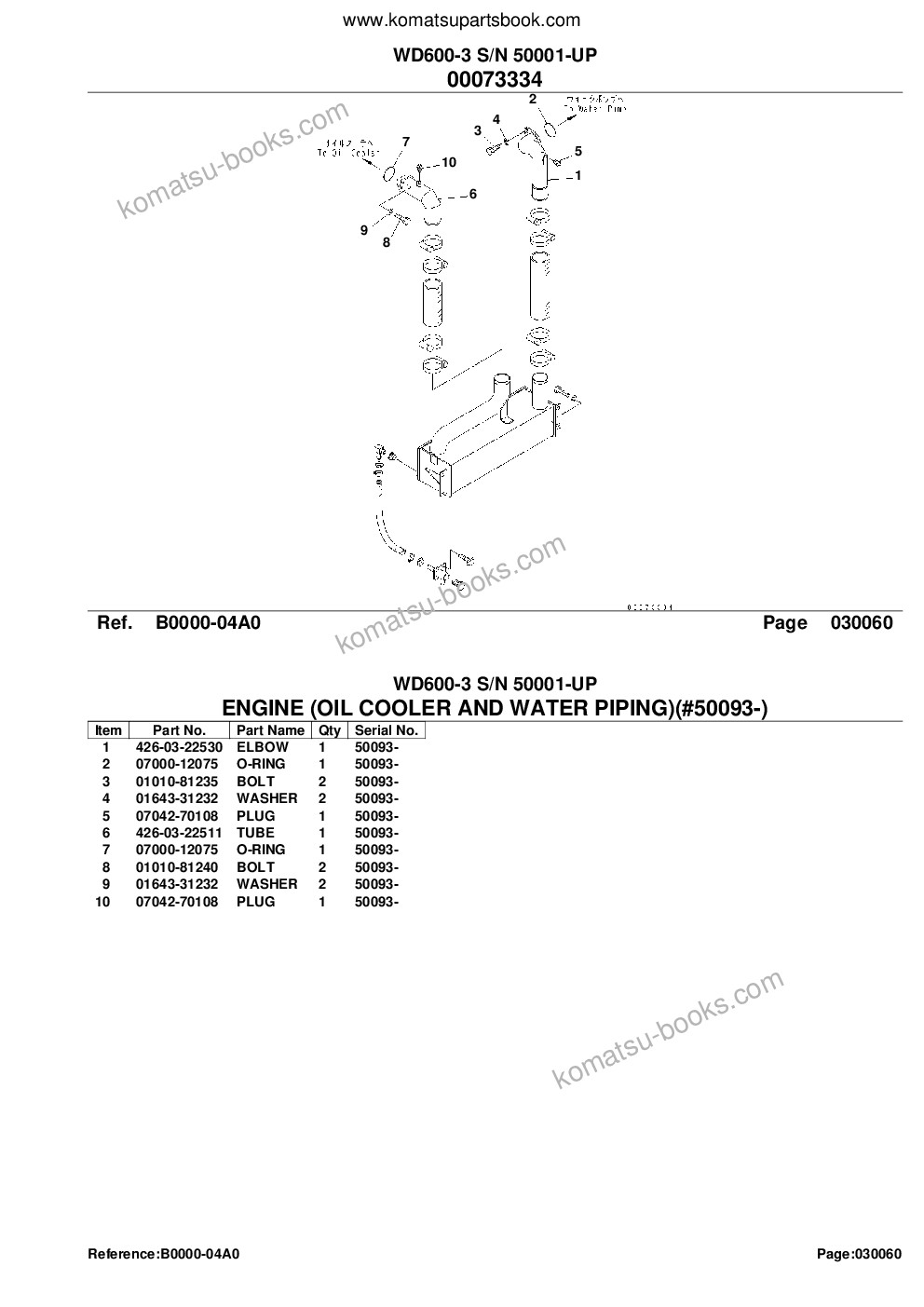 Komatsu wd600-3 s/n 50001-up Catálogo de peças capa Página 8