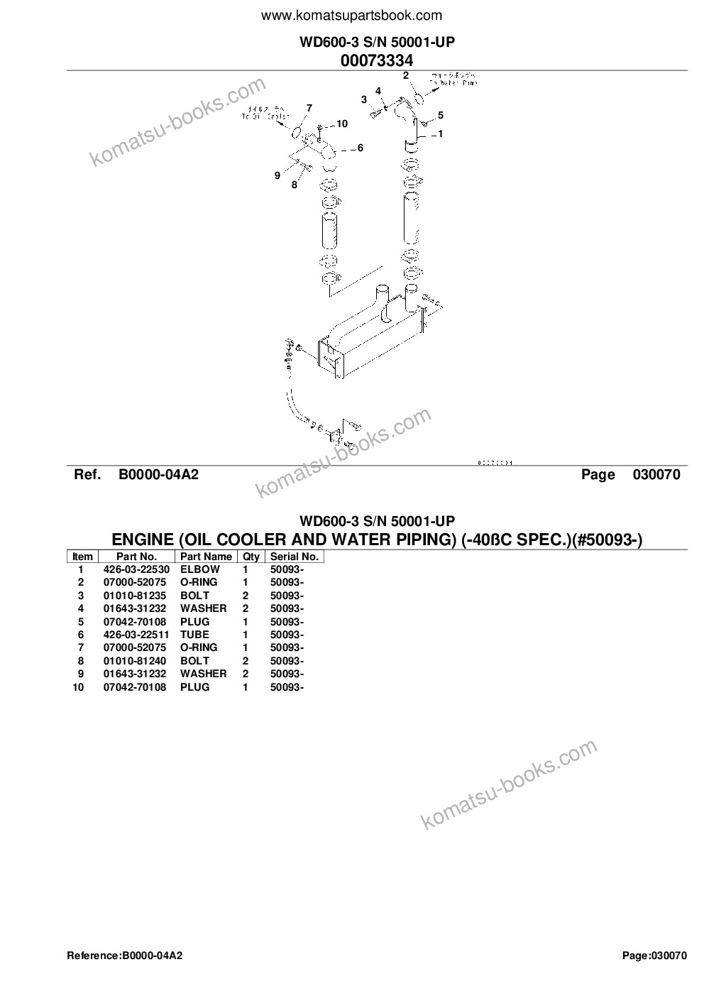 Komatsu wd600-3 s/n 50001-up Catálogo de peças capa Página 9
