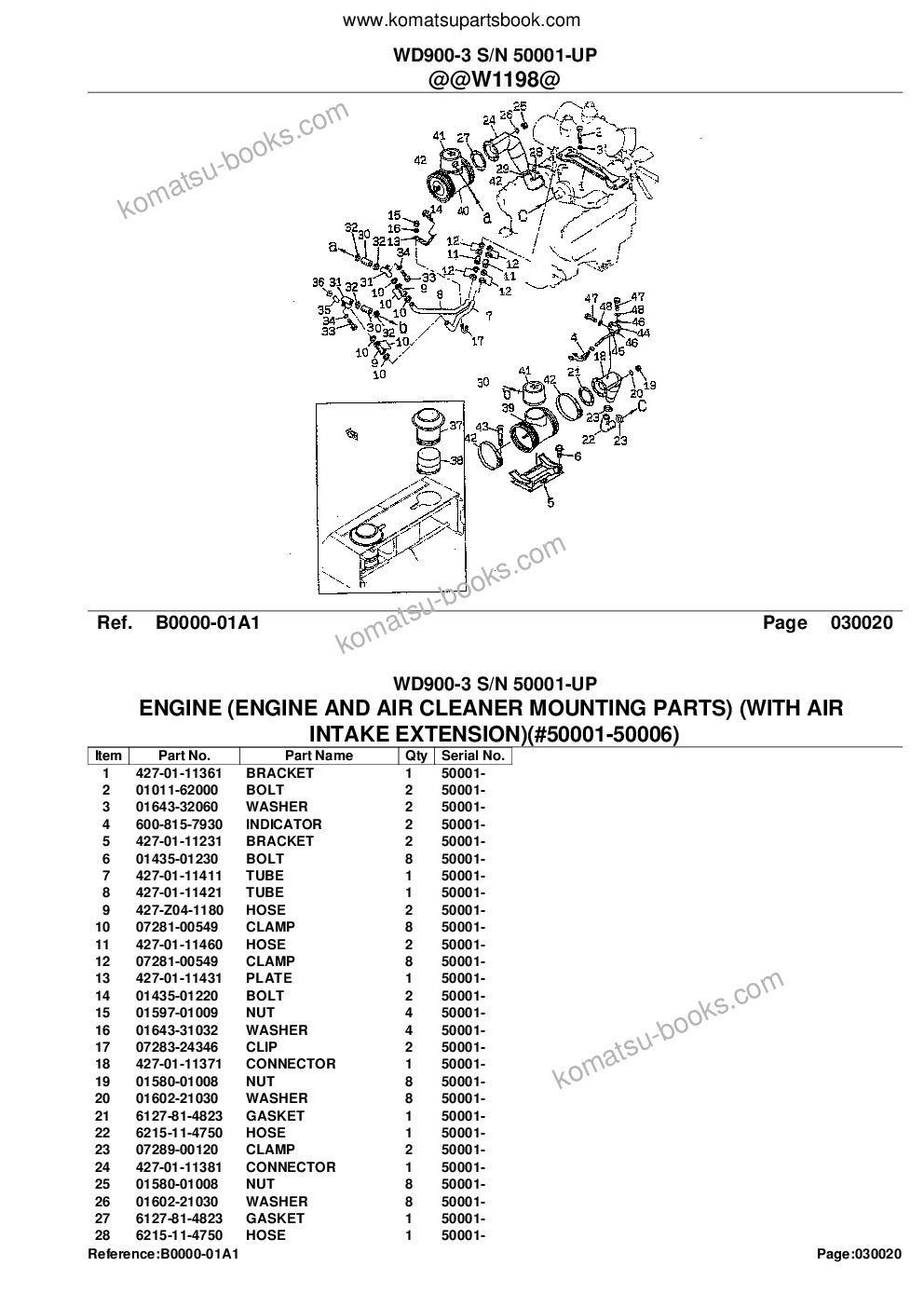 Komatsu wd900-3 s/n 50001-up Parts catalog cover Page 5 Komatsu wd900-3 s/n 50001-up Parts catalog cover Page 5