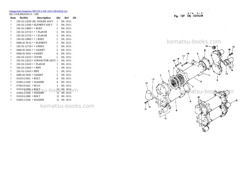Komatsu wf22t-2 s/n 1011-up Parts catalog cover Page 10