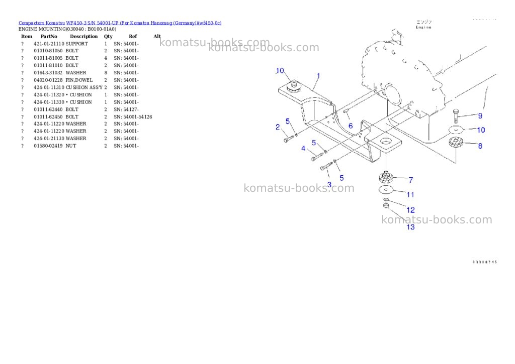 Komatsu WF450-3 S/N 54001-UP (For Komatsu Hanomag (Germany)) Parts catalog cover Page 3 Komatsu WF450-3 S/N 54001-UP (For Komatsu Hanomag (Germany)) Parts catalog cover Page 3