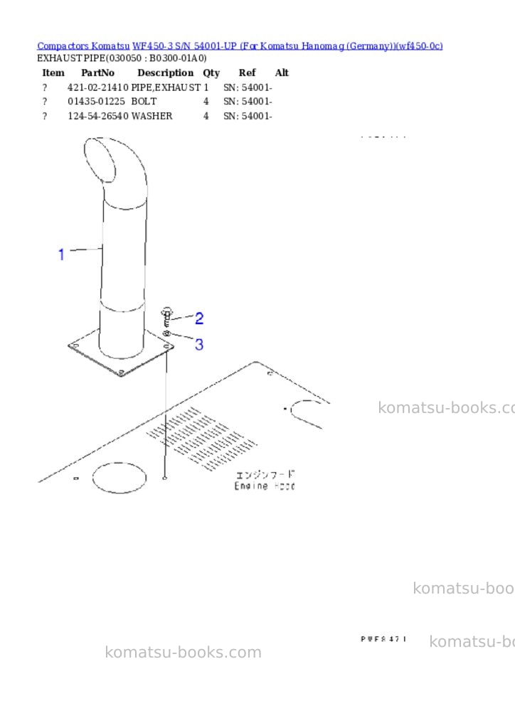 Komatsu WF450-3 S/N 54001-UP (For Komatsu Hanomag (Germany)) Parts catalog cover Page 4 Komatsu WF450-3 S/N 54001-UP (For Komatsu Hanomag (Germany)) Parts catalog cover Page 4