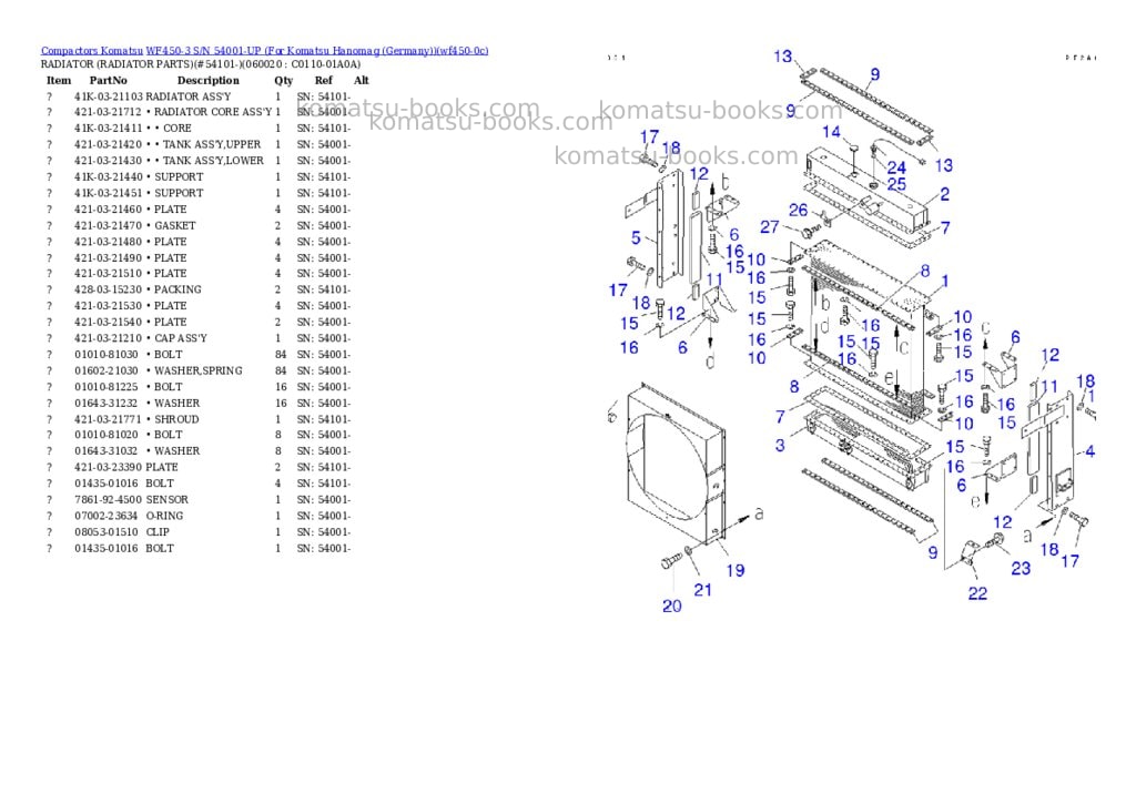 Komatsu WF450-3 S/N 54001-UP (For Komatsu Hanomag (Germany)) Parts catalog cover Page 6 Komatsu WF450-3 S/N 54001-UP (For Komatsu Hanomag (Germany)) Parts catalog cover Page 6