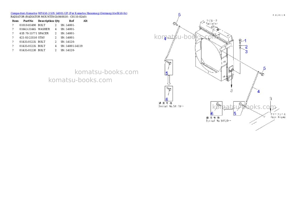 Komatsu WF450-3 S/N 54001-UP (For Komatsu Hanomag (Germany)) Parts catalog cover Page 7 Komatsu WF450-3 S/N 54001-UP (For Komatsu Hanomag (Germany)) Parts catalog cover Page 7