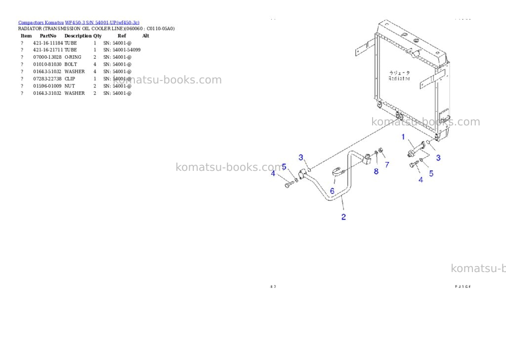 Komatsu WF450-3 S/N 54001-UP Parts catalog cover Page 10