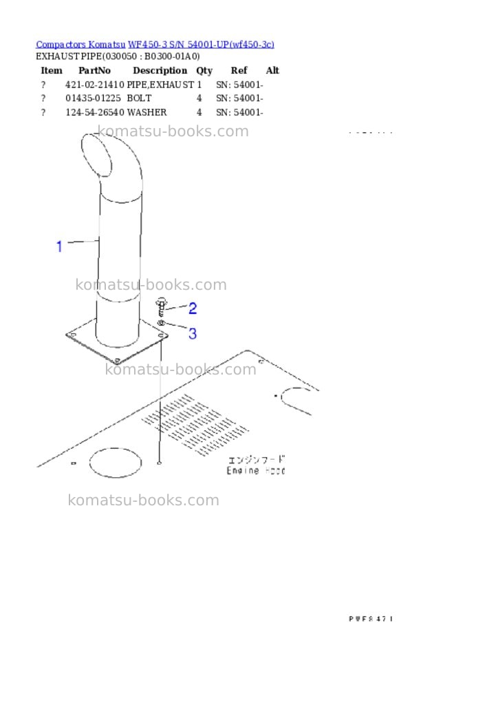 Komatsu WF450-3 S/N 54001-UP Parts catalog cover Page 4
