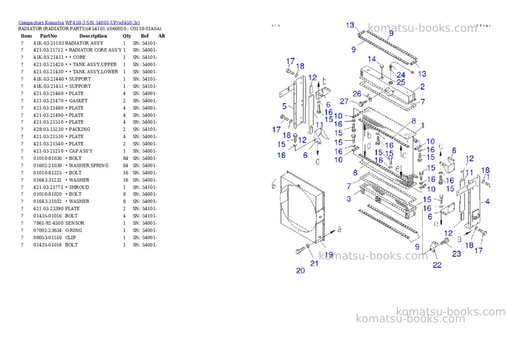 Komatsu WF450-3 S/N 54001-UP Parts catalog cover Page 6