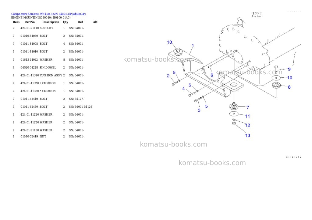 Komatsu wf450-3 s/n 54001-up for komatsu hanomag germany Parts catalog cover Page 3 Komatsu wf450-3 s/n 54001-up for komatsu hanomag germany Parts catalog cover Page 3